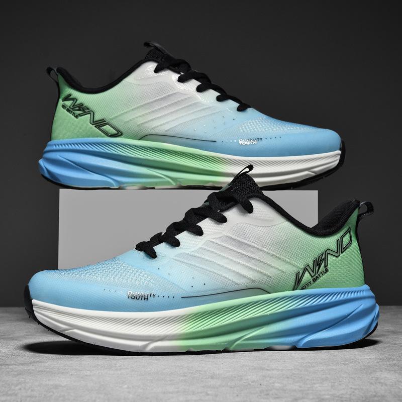

Men s Outdoor Gradient Mesh Sneakers Breathable Casual Lightweight Sport Shoes 44 зелений