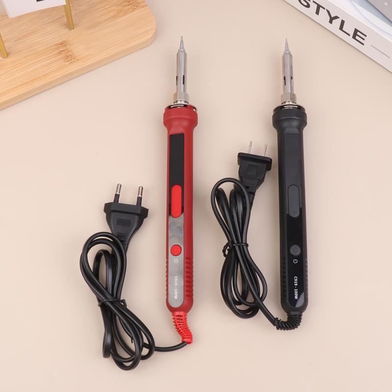 Kit de Fer à Souder Électrique Numérique 100W Ensemble 220V Température Réglable Outil de Soudure Chauffage Céramique Pointeaux de Soudure Rework