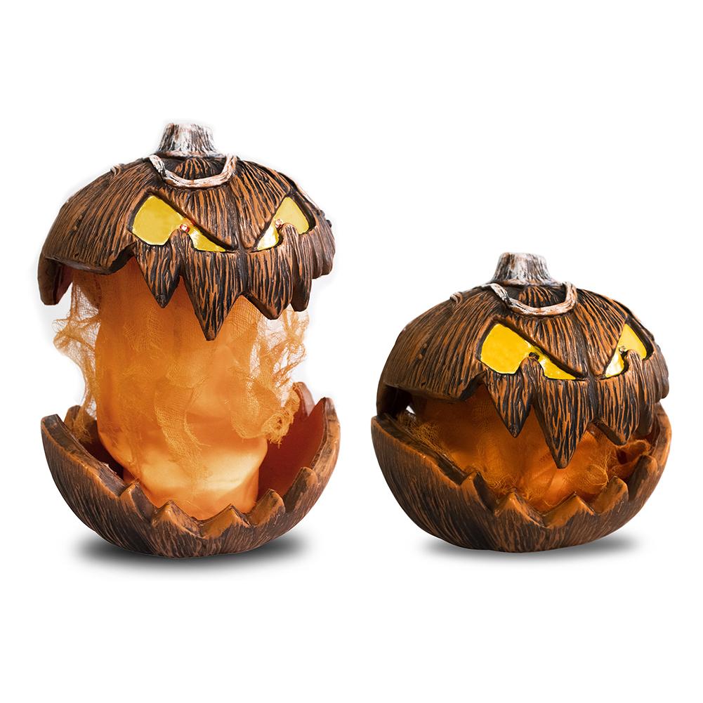 Jack-O-Lantern Decor Unique LED Devil Pumpkin Lantern Halloween Evil Pumpkin Lamp for Haunted House Porch Yard Party Decor