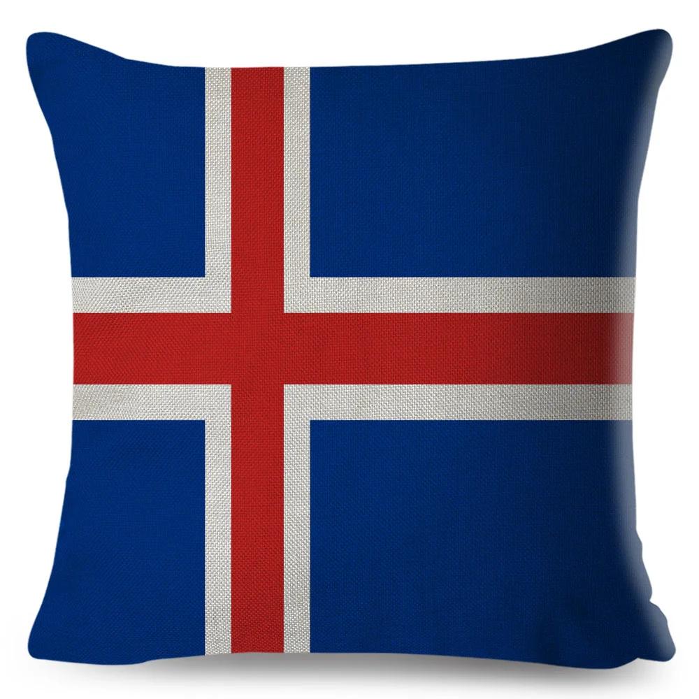 50 Style National Flag Cushion Cover for Sofa Home Children Room Decor Geometric Print Pillowcase Polyester Pillow Case 45x45cm