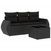 VidaXL Garden Lounge Set 4 Pcs with Cushions Black Braided Resin 3221064