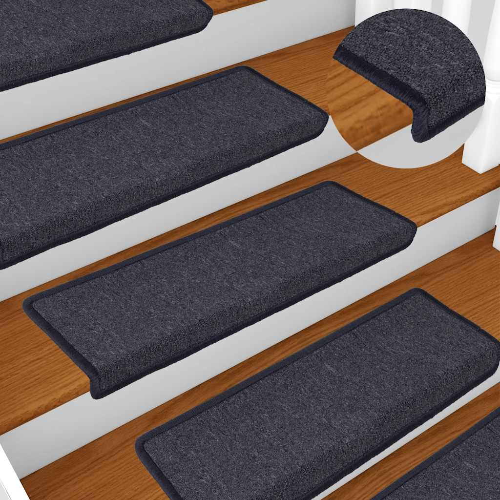 Step Mats 30 Pcs. 65 X 21 X 4 Cm Dark Gray and Blue Rectangular Edge