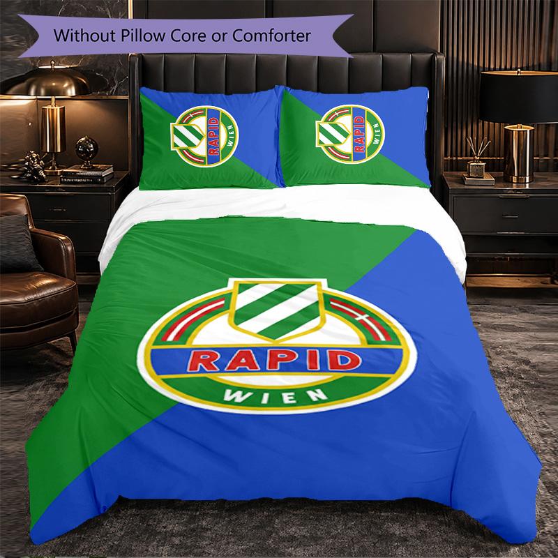 Rapid Wien FC Themed Bedding 3Pcs Duvet Cover Set Decorative Bed Linen For Teen Room Home Decoration