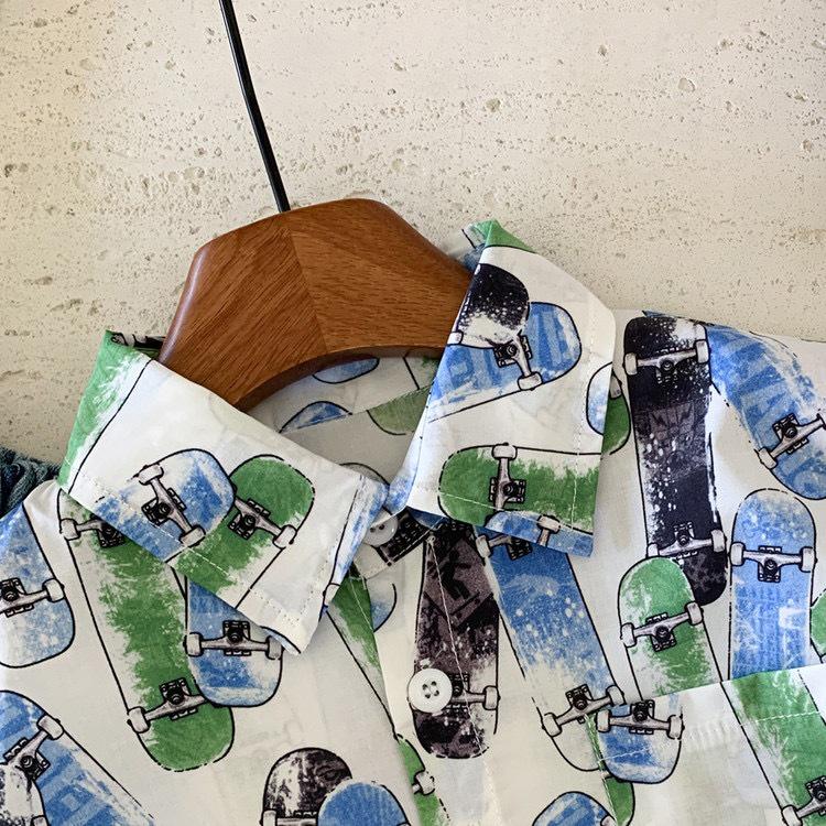2026 Boys' Trendy Summer Short-Sleeve Shirt: Stylish & Cool Children's Fashion