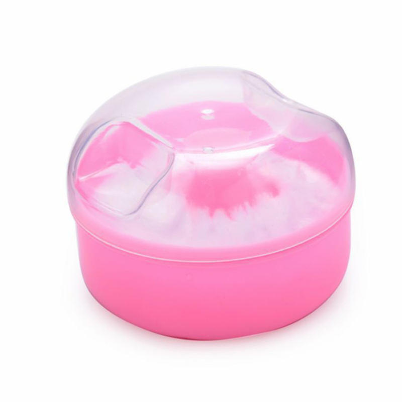 

Portable Large Empty Box Baby Powder Sub-Bottling Storage Box Empty Container Multi Purpose Empty Powder Puff Box рожевий