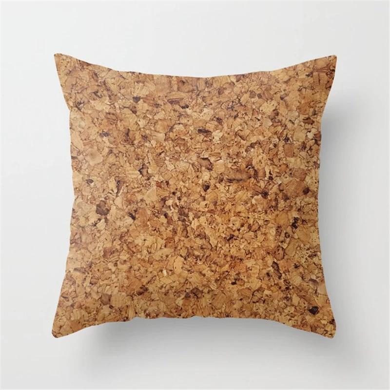 Juste De Coussin Géométrique Pour La Décoration Intérieure, Ferme, Oreiller De Canapé, Bois Créatif, Taie D'oreiller En Marbre Mars, Mode