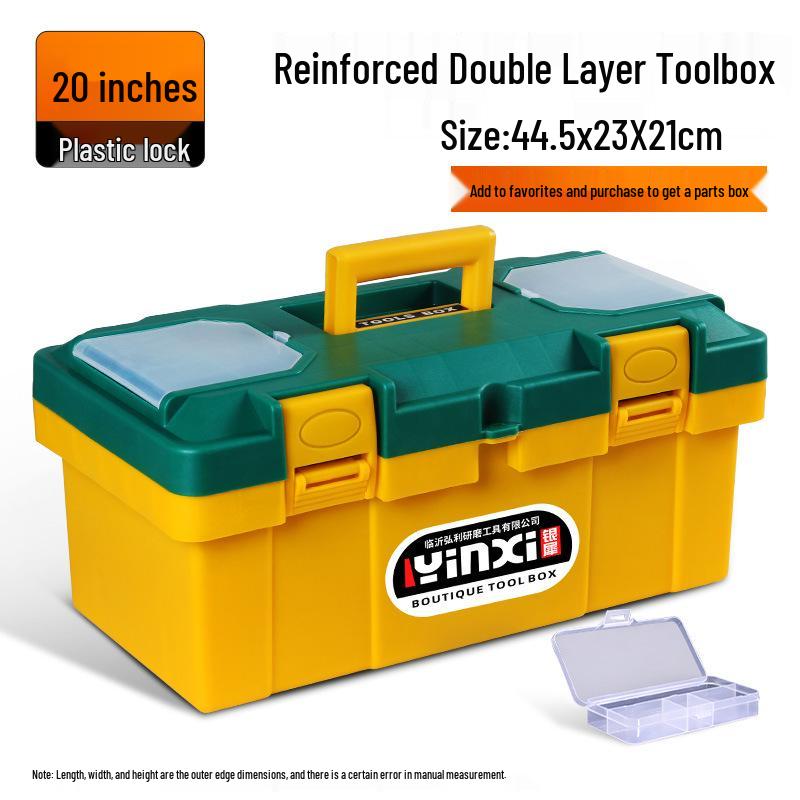 Industrial-Grade Stainless Steel Toolbox: Large, Multifunctional, Portable Storage for Car, Electrician, Household Use.