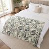 Creative U.S. Money Blanket, Single-Sided Thickened Polyester Throw Blanket, Soft Warm Nap Blanket for Sofa Bed Couch