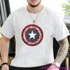 Marvel 2026 New Captain America Avenger Shield Print Fashion Mens Casual Crew Neck Loose Comfortable Short Sleeve TShirt