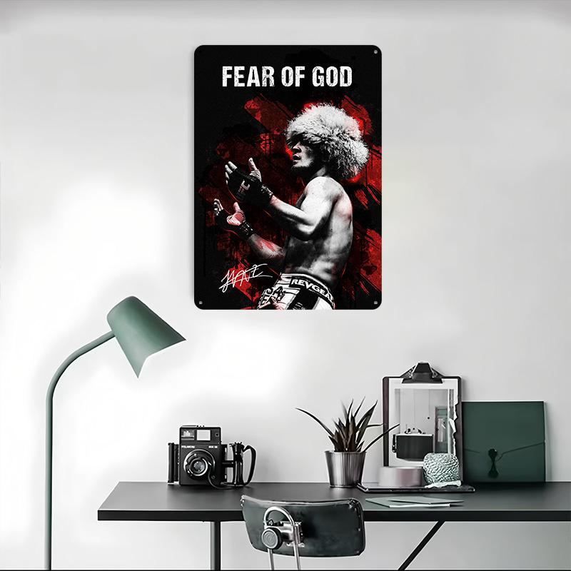Poster di Khabib Nurmagomedov Arte da Parete Personalizzato Segnali Metallici Vintage Targhetta in Latta Retrò per Man Cave Decorazione Articoli per la Decorazione della Casa