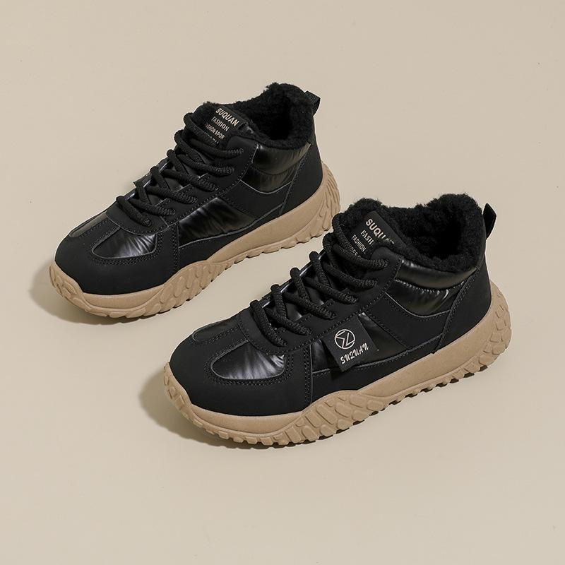 Fleece High-top Snow Boots Women's Winter New Student Ins Thermal Casual Shoes Cotton Shoes K