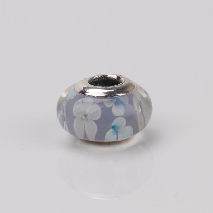Koraliki ze srebra próby S925 i szkła Murano w kształcie kwiatów na bransoletkę Pandora - Kolekcja Wiosenna, DIY Dodatek do Biżuterii, Prezent