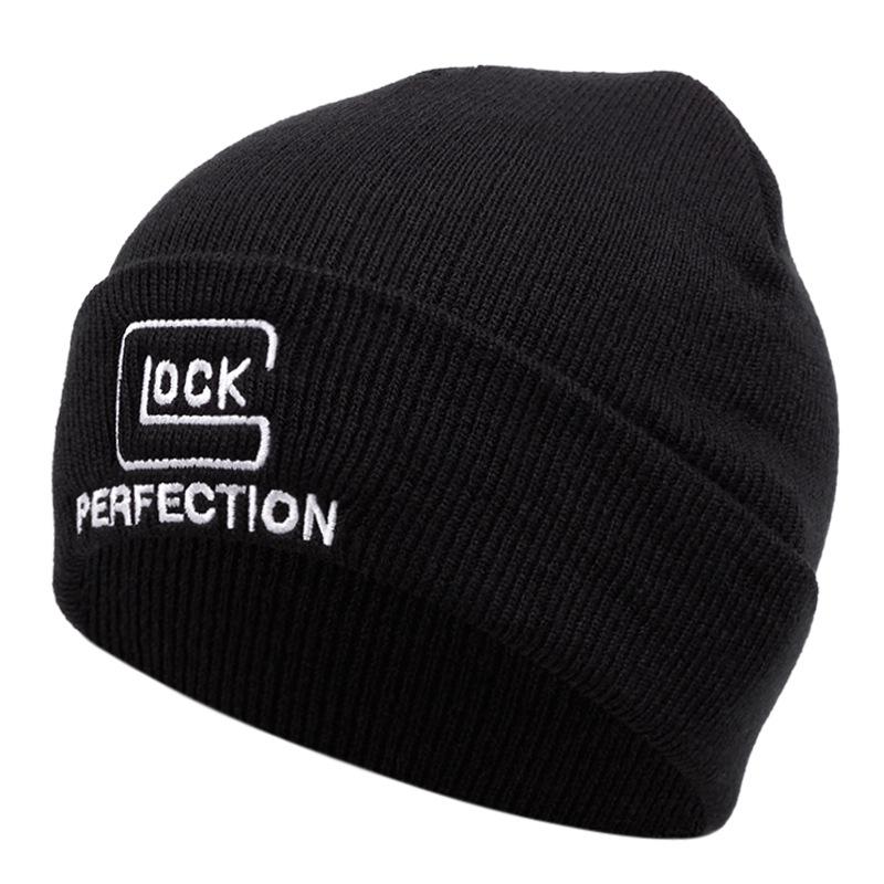 Embroidered Knitted Hat For Men Outdoor Leisure Beanie Hat For Women Autumn And Winter Vintage Hip Hop Black Cap