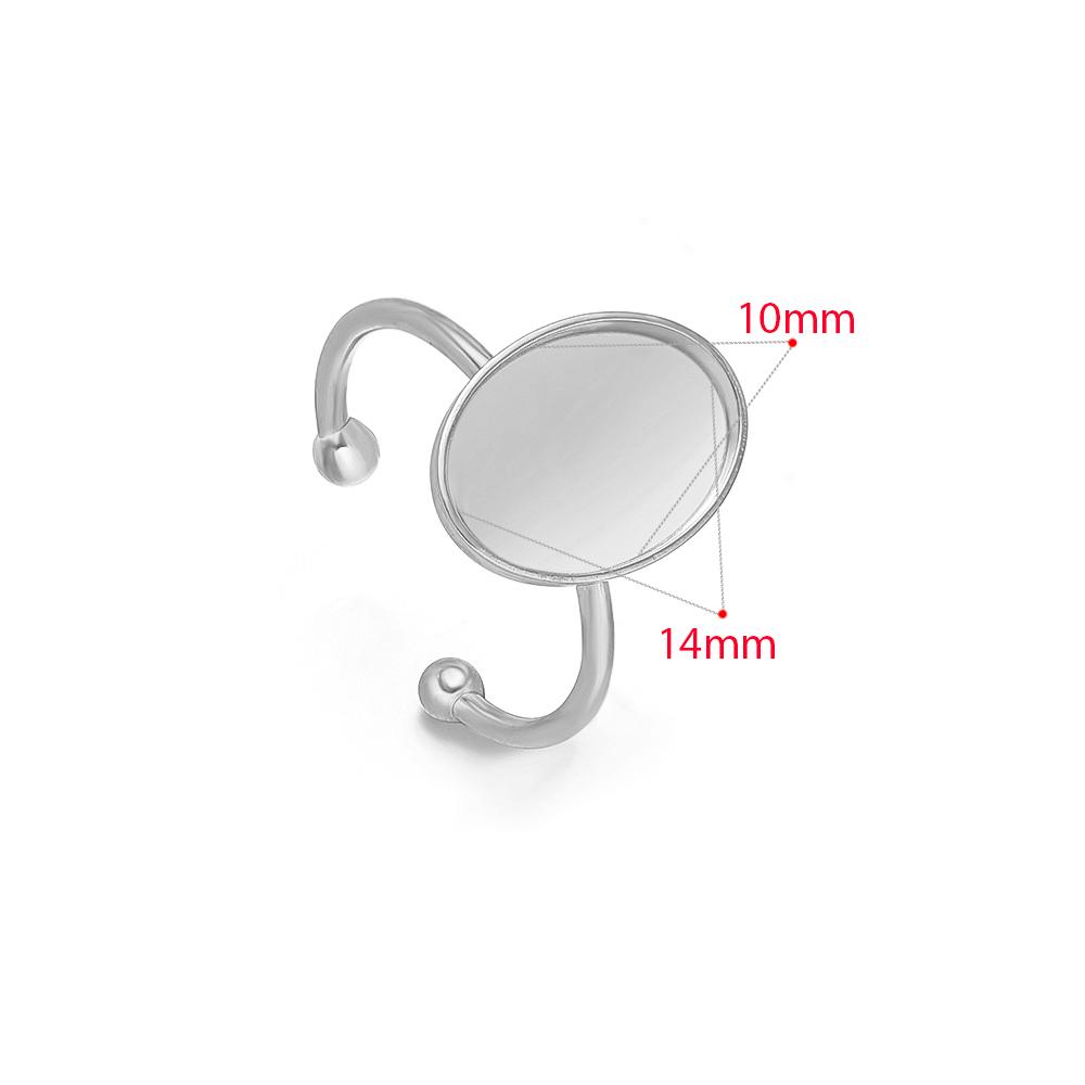 10pcs Adjustable Stainless Steel Open Ring Settings Blank Base Bezel Cabochons Rings for DIY Jewelry Making Finger Accessories