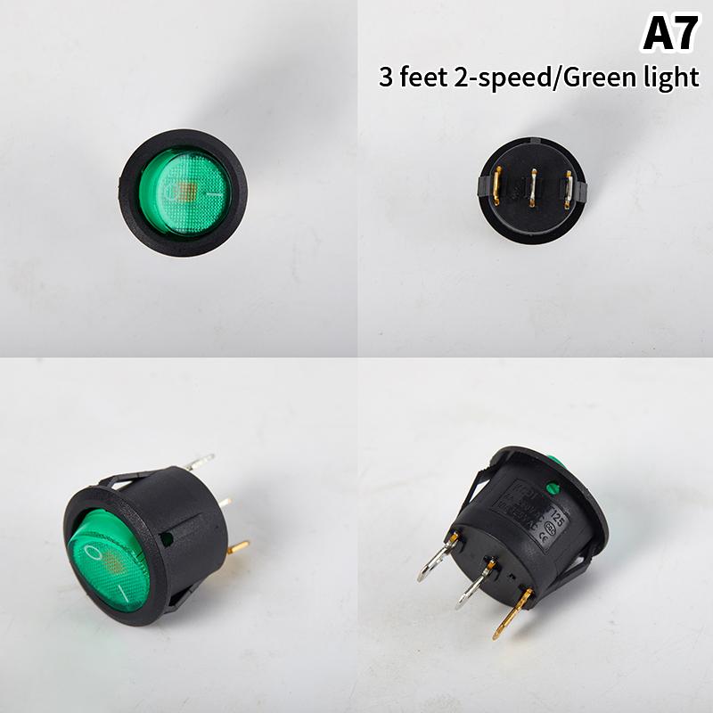 Comutator de înaltă calitate pentru barcă, impermeabil, întrerupător basculant rotund pentru barcă, cu buton luminos, 6A, 250V, deschidere 20 mm, 2/3 picioare, 2/3 viteze