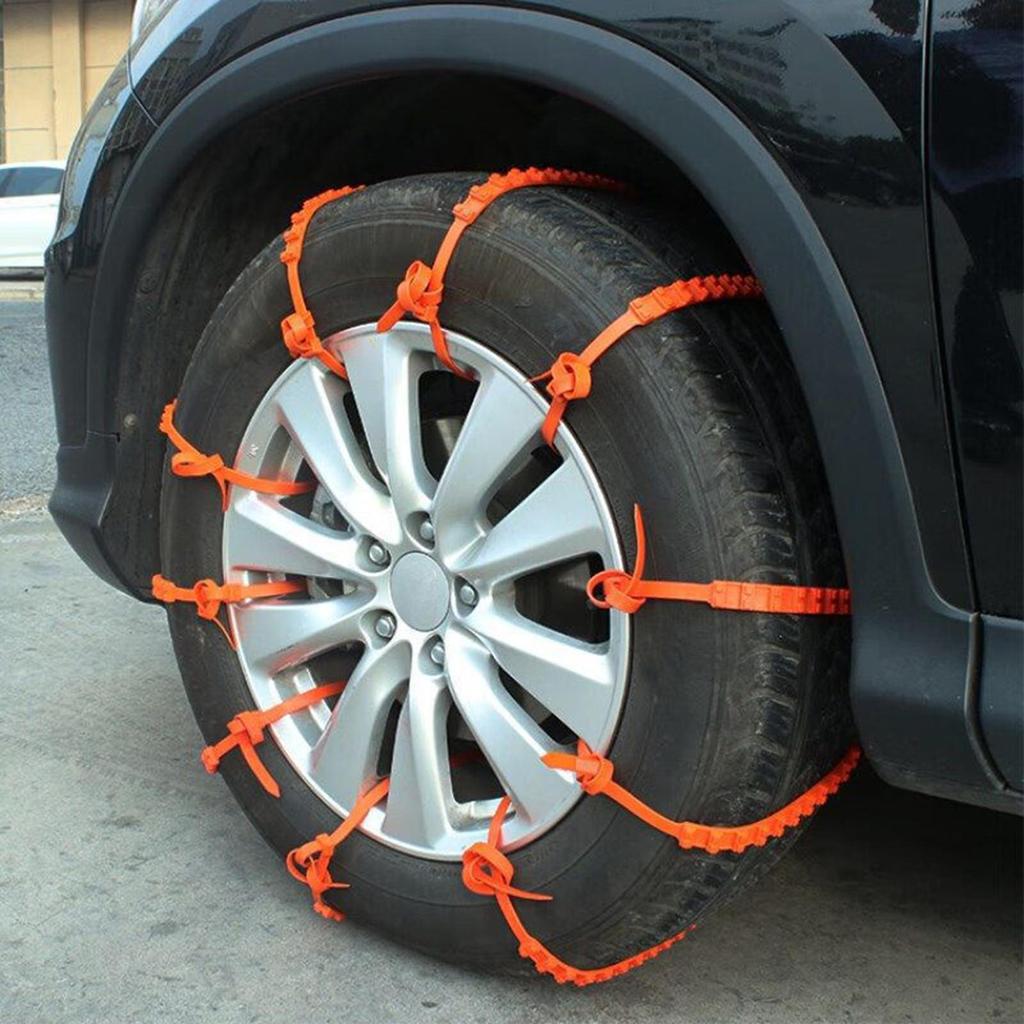 Zip Tie Tire Chains 40 Pieces Non-Slip Wheel Snow Chains Winter Traction Tire Belt for Winter Ice Muddy Roads Vehicles Trucks