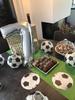 5 Pièces 20CM Lanternes en Papier Thème Football Sportif Ornement Suspendu de Cour de Football Fond pour Anniversaire d'Enfant Mariage Fête Déco