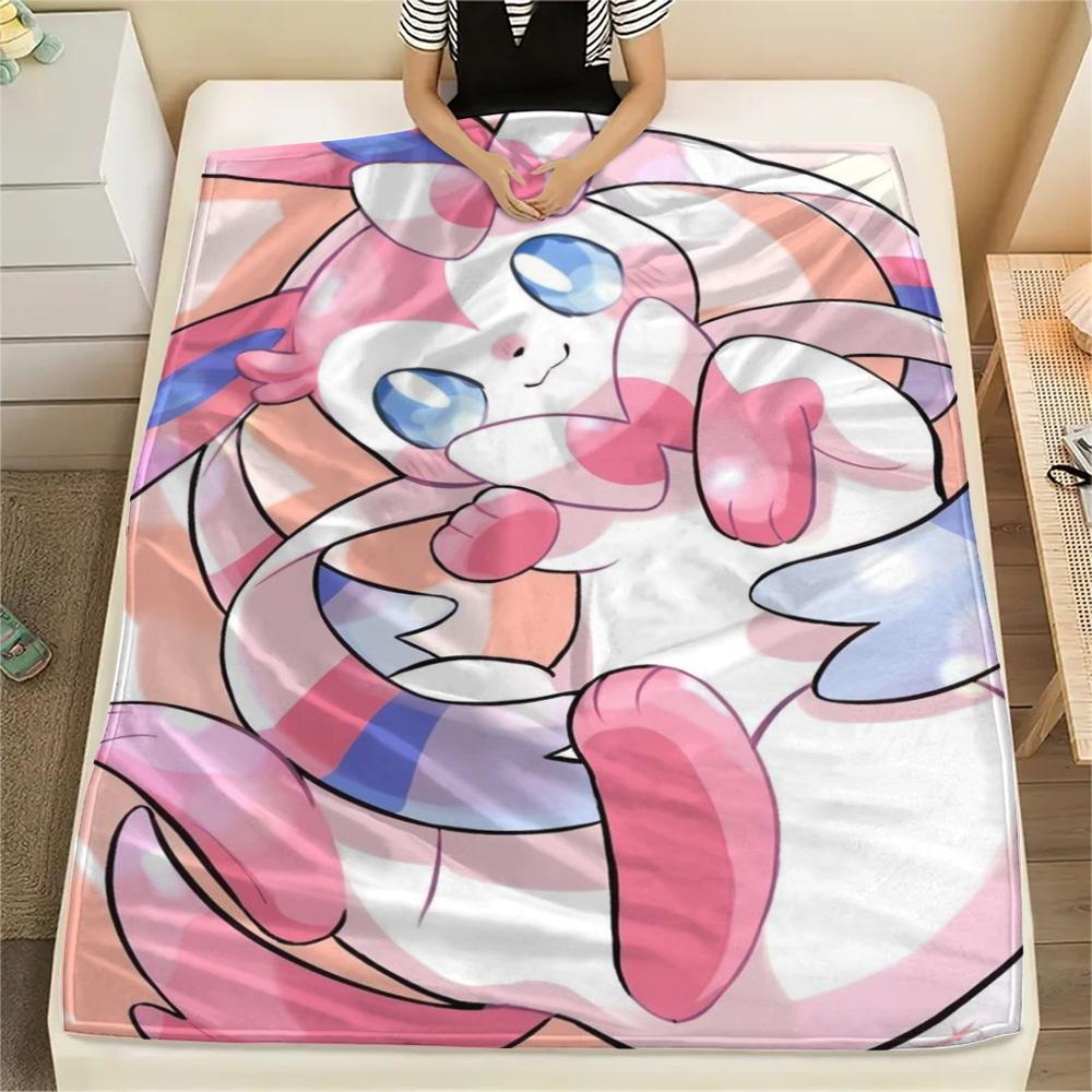 Sylveon Printed Flannel Blanket Cozy Warm for Bedroom Sofa Couch and Picnic.-TING