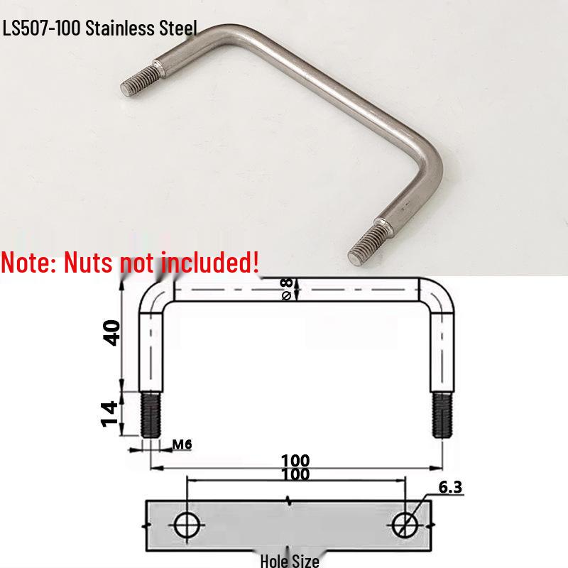 304 Stainless Steel External Threaded Handle for Electric Cabinets and Chassis