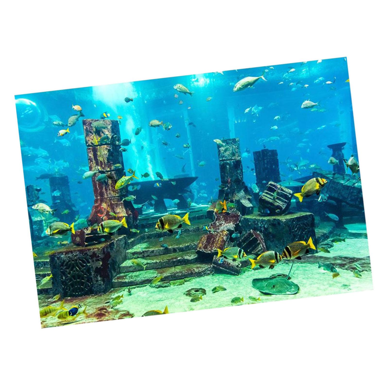 

Coral Aquarium Background Underwater Poster Fish Tank Wall Decorations Sticker 61 x 30cm