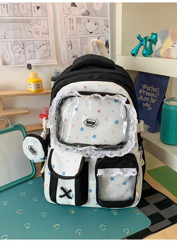 Schoolbag Korean sweet wind schoolbag female with pain layer primary school 1-1 grade junior high school student backpack girl high value backpack