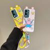 KEYSION Cute Ear Cartoon Case for VIVO Y04 Y04s with Lanyard Soft Silicone+PC Shockproof Phone Cover for VIVO Y29s Y29t 5G