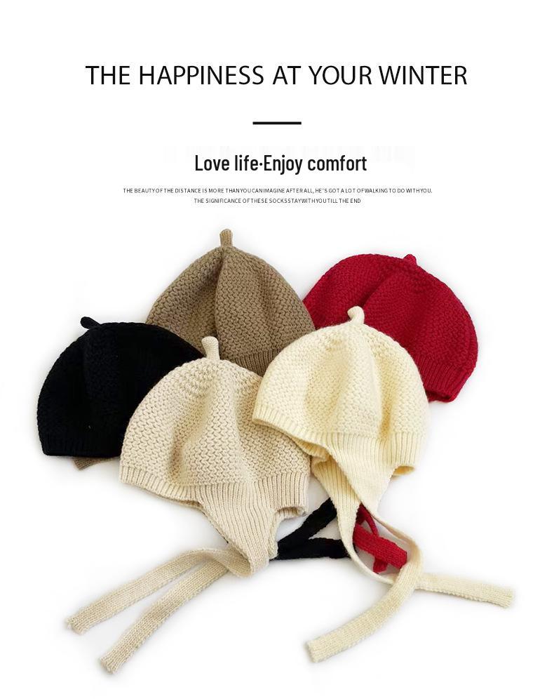 Cat Brother Autumn Winter Children's Cute Braids Beret - Sweet, Stylish Knit Wool Hat for Girls