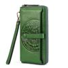 Women's Genuine Leather Wallet with Large Capacity and Multiple Card Slots - Retro Multi-functional Mobile Phone Bag