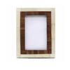 Handmade Bone Inlay & Wooden Photo Frame – Natural Cream & Brown Home Decor