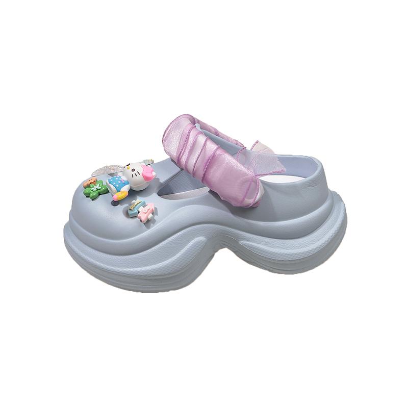 

Fashion 7CM Summer Women Slippers Fashion Cartoon Garden Sandals Platform Charm Clogs EVA Flip Flops Outdoor Slides Indoor Shoes Female 34 синий