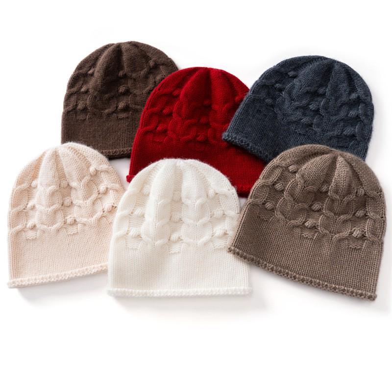 Unisex Cashmere Knit Beanie Hat Winter Warm Wool Cap Outdoor Cycling Cold Weather Accessory