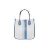 Heidi Classic Color Block Striped Commuter Fashion Large Capacity Coated Canvas Tote Bag Women Tote Blue 30S2SH6T6U-519