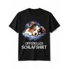 Men'S Australian Shepherd Sleep Shirt - Black Casual Crew Neck T-Shirt With "Offizielles Schlaftshirt" Print | Short Sleeve, Regular Fit, All-Season