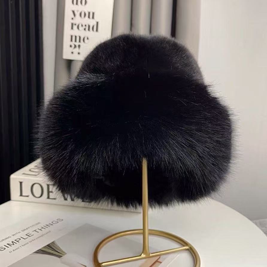 Neue High-End-Plüschmütze für großen Kopfumfang, winterlich warme, flauschige Mütze