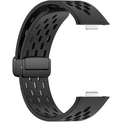 2pcs Bands for Huawei Watch Fit 3, Soft Silicone Wristband with Folding Clasp Breathable Smartwatch Watch Strap Sports Replacement Band Compatible
