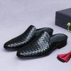 Mode Neueste Herren Hausschuhe Flechtmuster Echtleder Slipper Herren Mokassins Lässig Slip On Herrenschuhe Sommer Halbschuhe für Herren