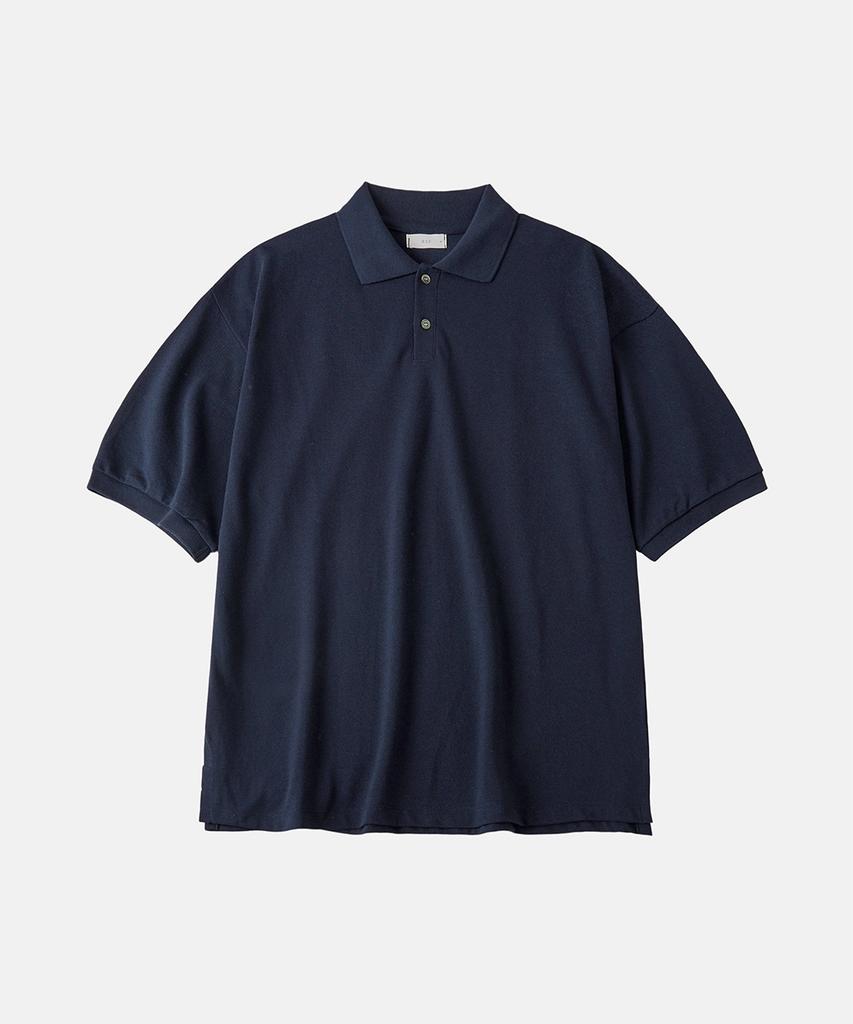 ASP Oversized Short Sleeve Polo Shirt_Navy