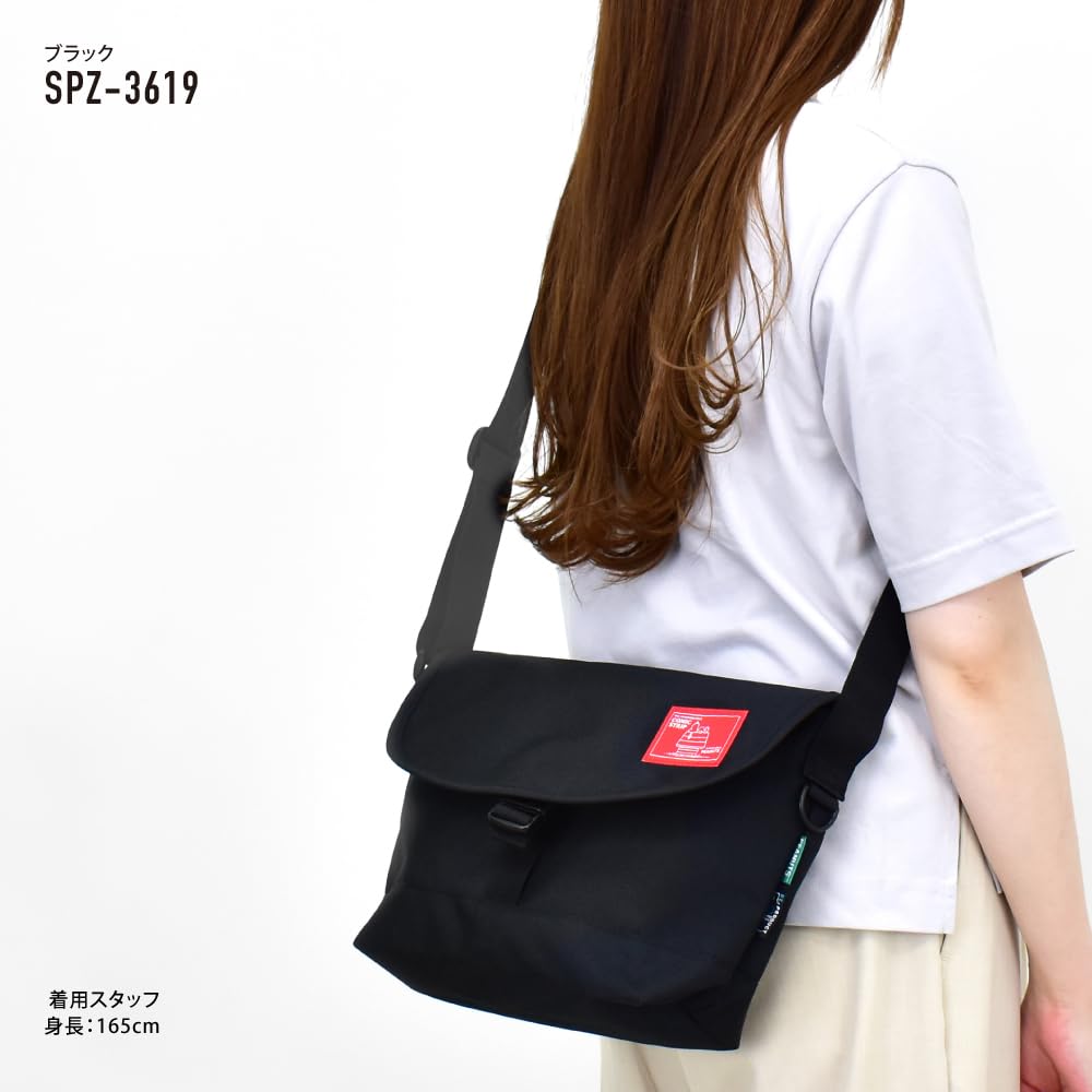 Messenger Folded Shoulder Cute 0452 Black [Snoopy] Bag, Small, Compact, Bag, Women's, Men's, Commuting, School, Travel, Outings, Adults, Students,
