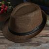 Mote Stråhatt Menn Kvinner Sommer Trendy Strand Solhatter Ensfarget Fedoraer Bånd Casual Cowboy Jazzhatt Gangsterhatt Mannlig