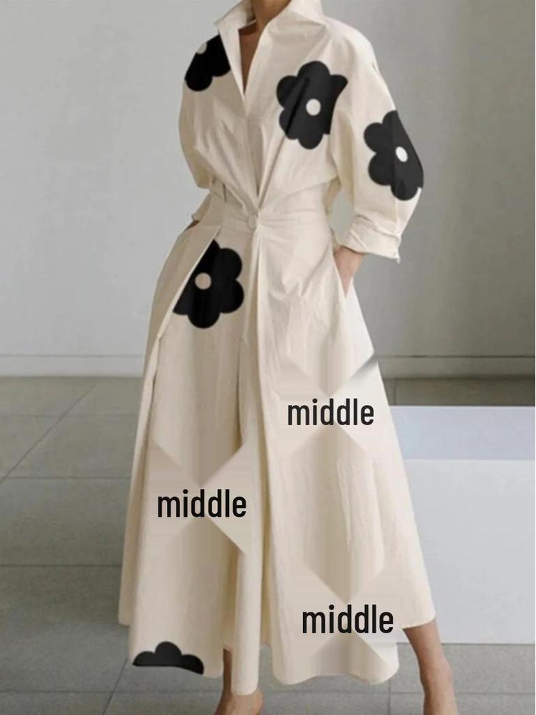 2026 Europäisches & Amerikanisches Lässiges Pendler-Polokragenkleid mit Langen Ärmeln & Elastischer Taille