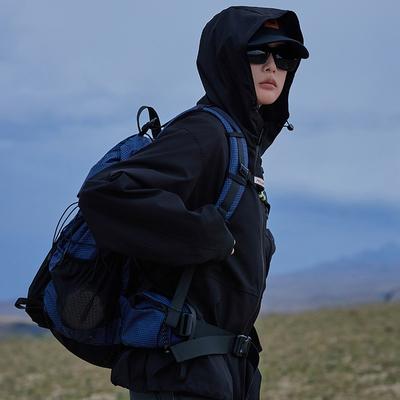 Mountain Outdoor Jacket Women's Spring and Autumn Functional Windproof Waterproof Tooling Hooded Mountaineering Jacket