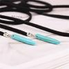 Turquoise Charm Necklace Bohemian Jewelry Natural Blue Stone Lariat Wrap