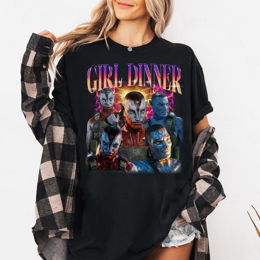 Avatar Fire and Ash Miles Quaritch Girl Dinner Shirt Avatar Tee Movie Summer Unisexs and Womens Tshirt Top