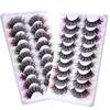9 Pairs Of Curly Colored False Eyelashes, Curly Thick Eyelashes