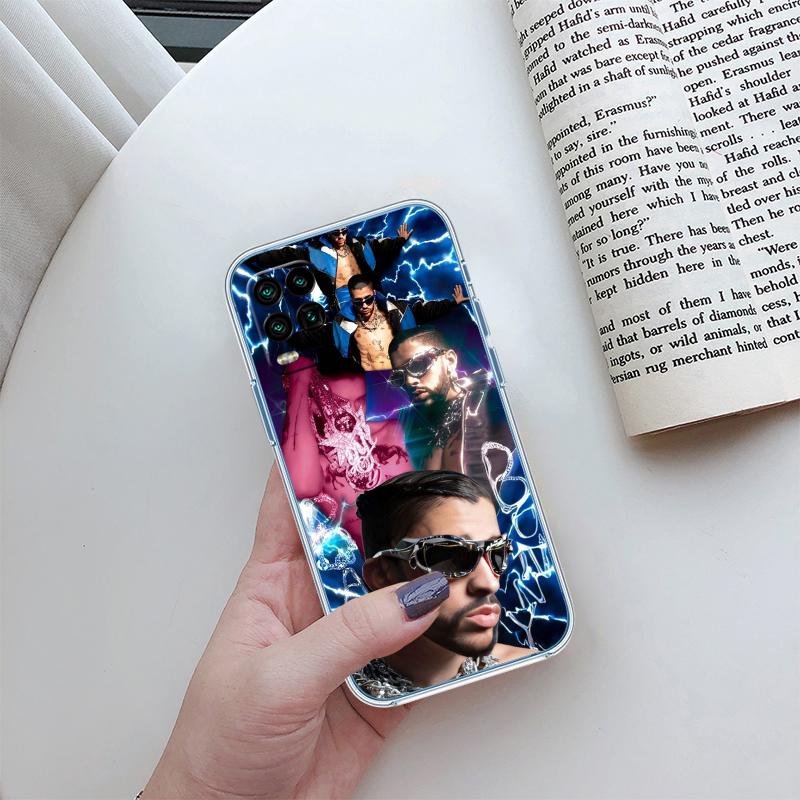 Bad Bunny Transparent Phone Case for Motorola Moto G7 G8 G9 G84 G85 G73 G24 G15 Z2 Play Power Plus