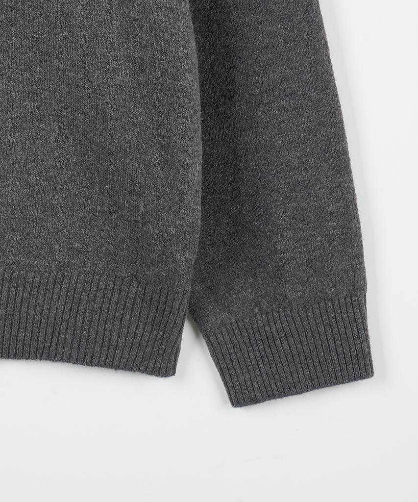 NODU Mock Neck Half Turtleneck Knit [Gray]