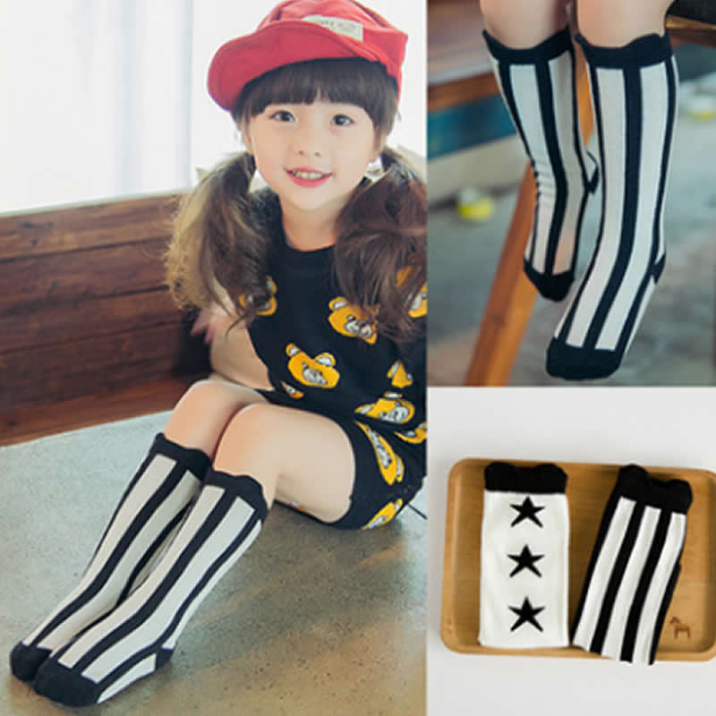 Girls Socks knee high Kids Baby Cute bear panda print Cotton Socks leg warms fall cloth boy knee sock toddler fashion sock