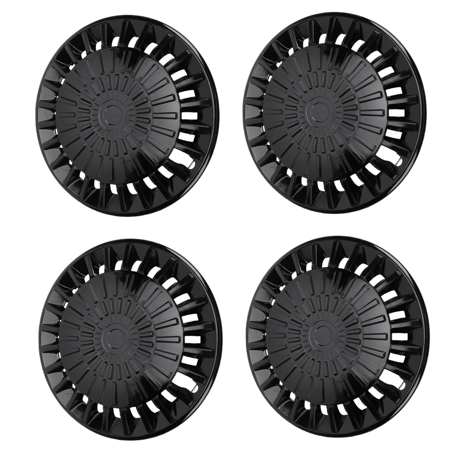 

4PCS R15 Hub Caps 15 Inch Thick ABS Stylish Wheel Rim Cover Hubcap Replacement for Fiat 500 Black чёрный