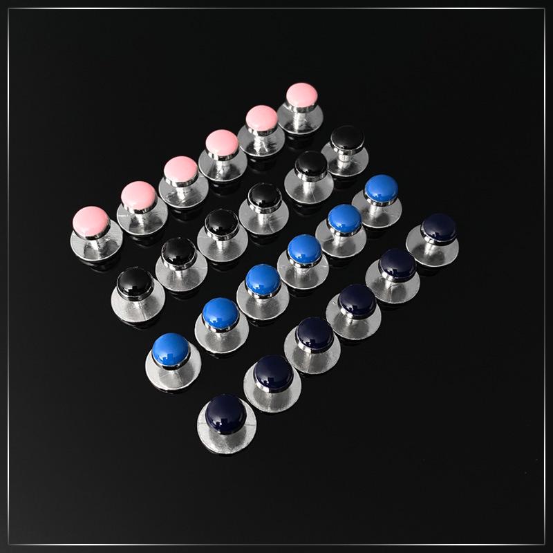 Silver Round Cufflink & Tuxedo Stud Set for Men's Wedding or Party