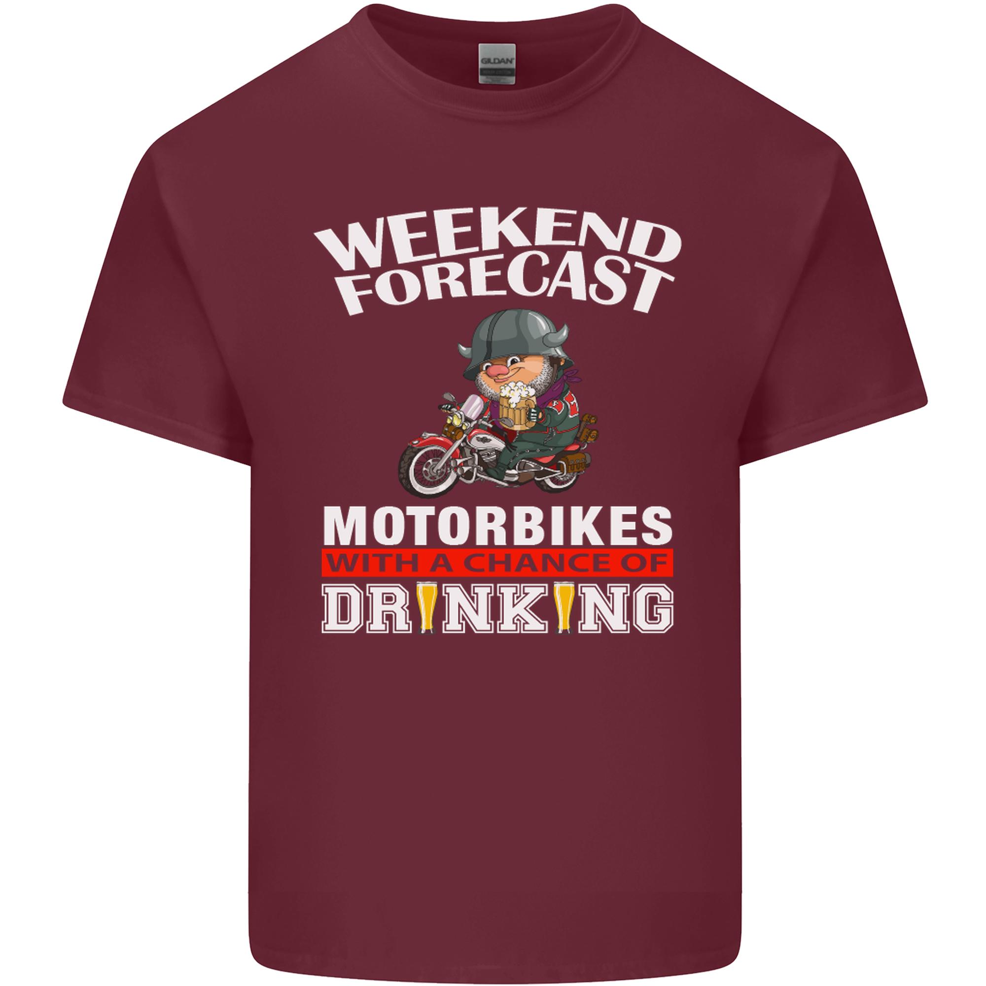 Weekend Forecast Motorbikes Unisexs Light Cotton TShirt S